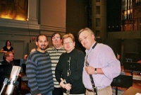 Marco Mazzini, Guido Six, Wenzel Fuchs & Eddy Vanoosthuyse (foto genomen tijdens de opname van het Dubbelconcerto Krammar Krommer met The International Clarinets)